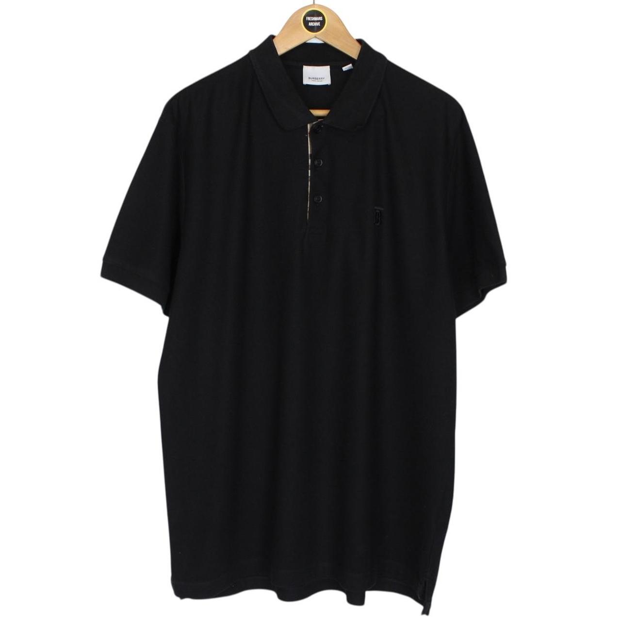 Burberry Black and Tan Nova Check Short Sleeve Cotton Polo Shirt