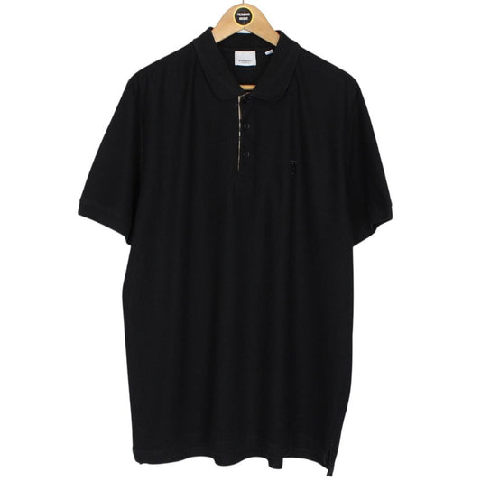 Burberry Black and Tan Nova Check Short Sleeve Cotton Polo Shirt