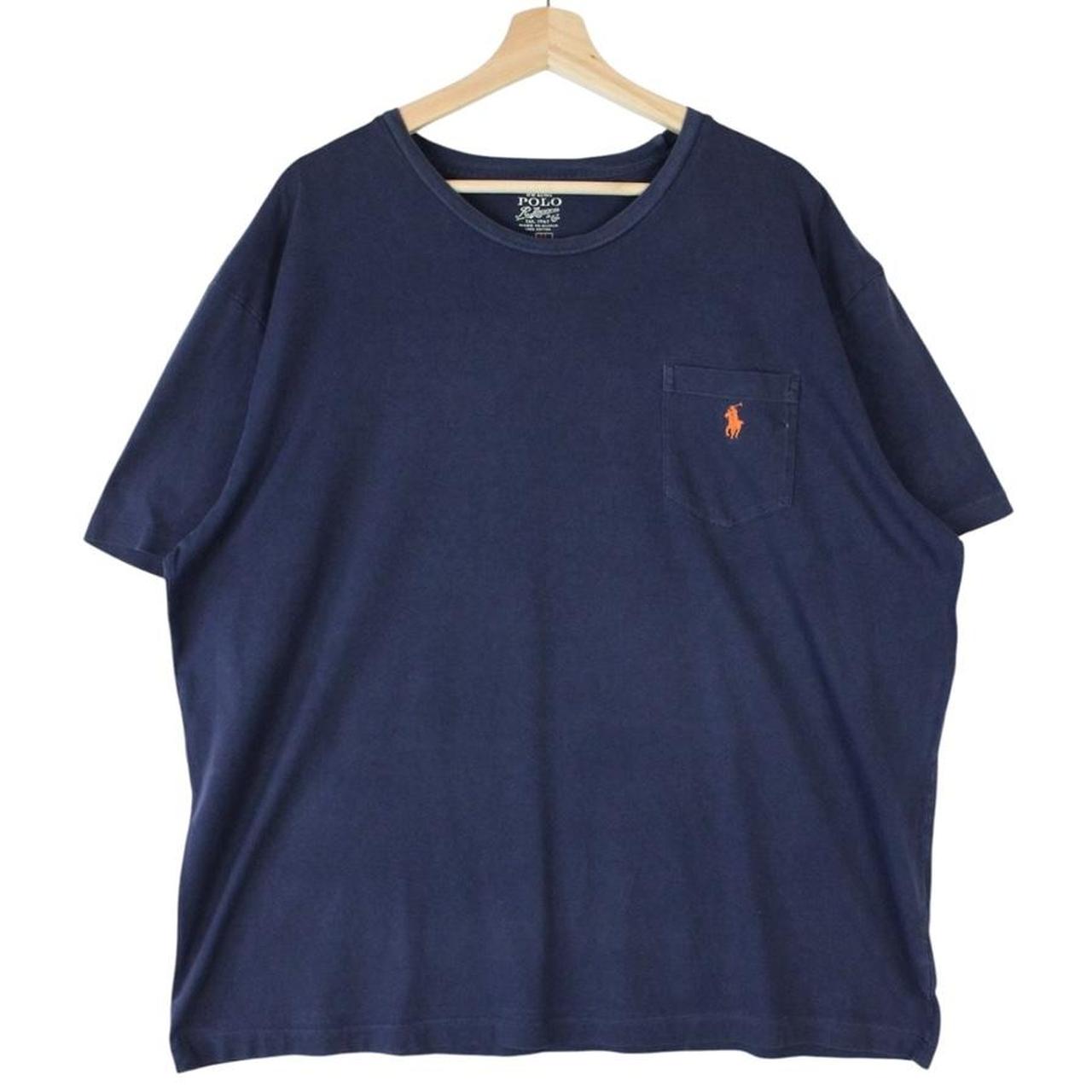 Polo Ralph Lauren navy blue short sleeve cotton t-shirt with chest pocket and logo.