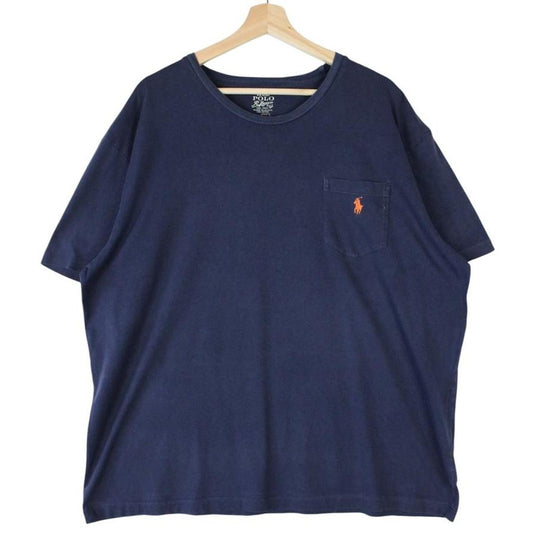 Polo Ralph Lauren navy blue short sleeve cotton t-shirt with chest pocket and logo.