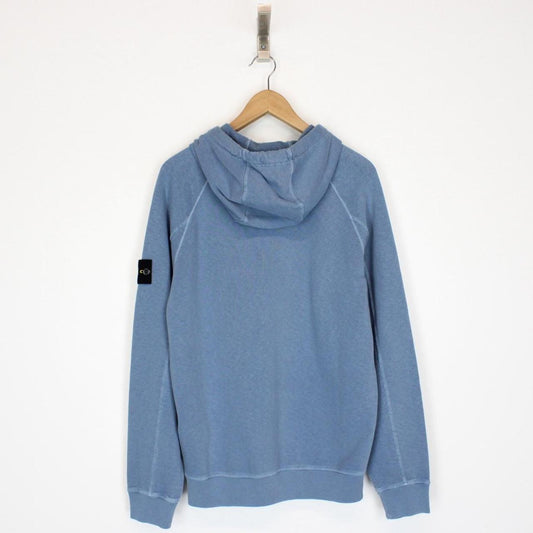 Stone Island SS 2022 Blue Cotton Hoodie Jumper