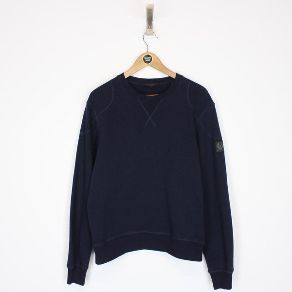 Belstaff Jefferson Navy Blue Cotton Sweatshirt Jumper