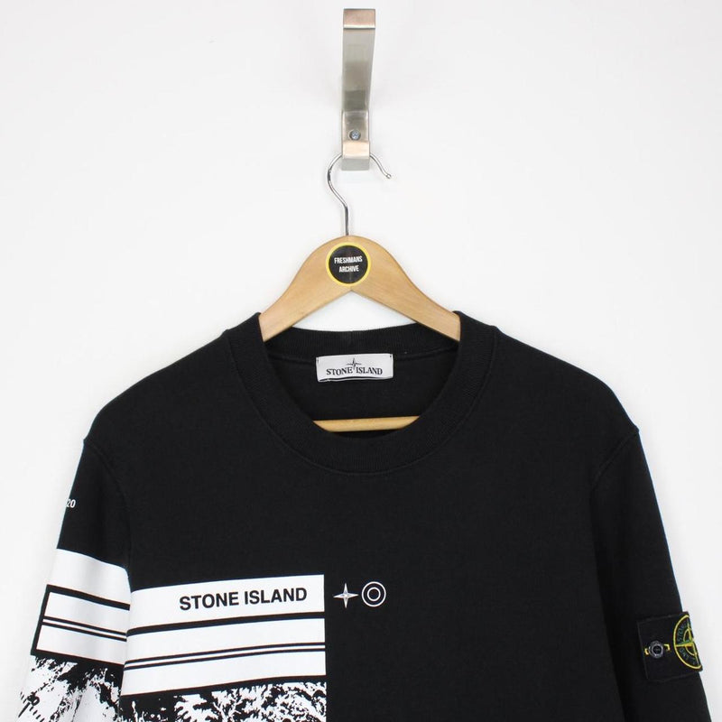 Stone Island AW 2020 Black and White Cotton Sweatshirt Jumper