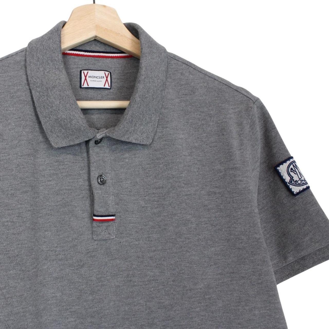 Moncler Gamme Bleu Grey Short Sleeve Cotton Polo Shirt
