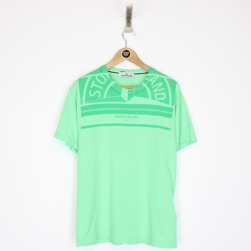 Stone Island AW 2022 Green Short Sleeve Logo Print T-Shirt