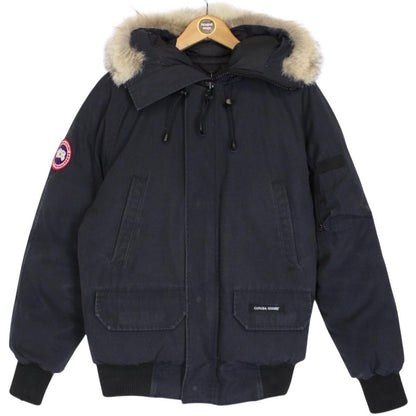 Canada Goose Navy Blue Chilliwack Bomber Down Jacket with Fur Trim