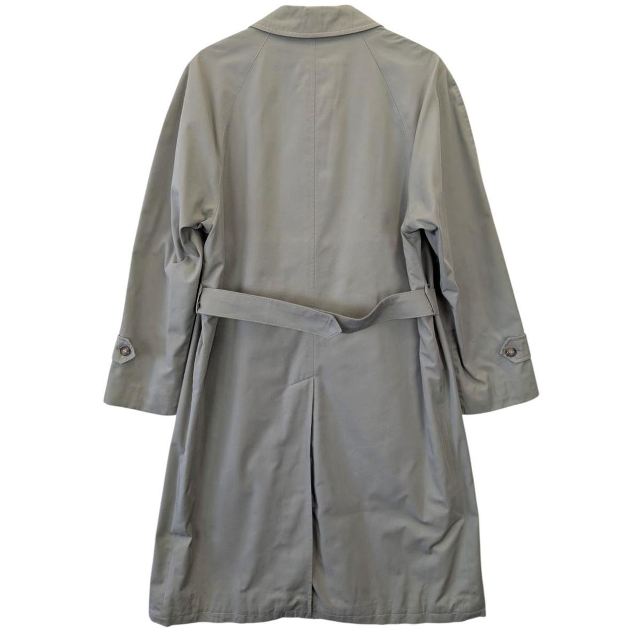 Vintage 90s Burberry Grey Belted Single Breasted Trench Coat