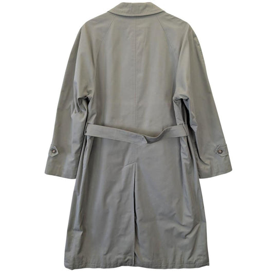 Vintage 90s Burberry Grey Belted Single Breasted Trench Coat