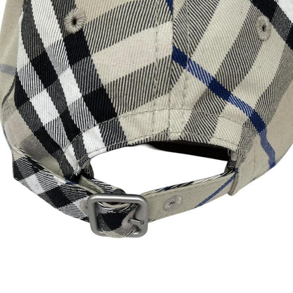 Burberry Beige Nova Check EKD Logo Embroidered Baseball Cap