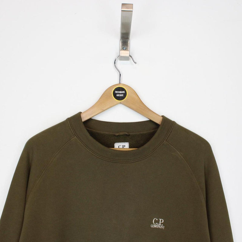 CP Company Khaki Green Chest Logo Sweatshirt Jumper