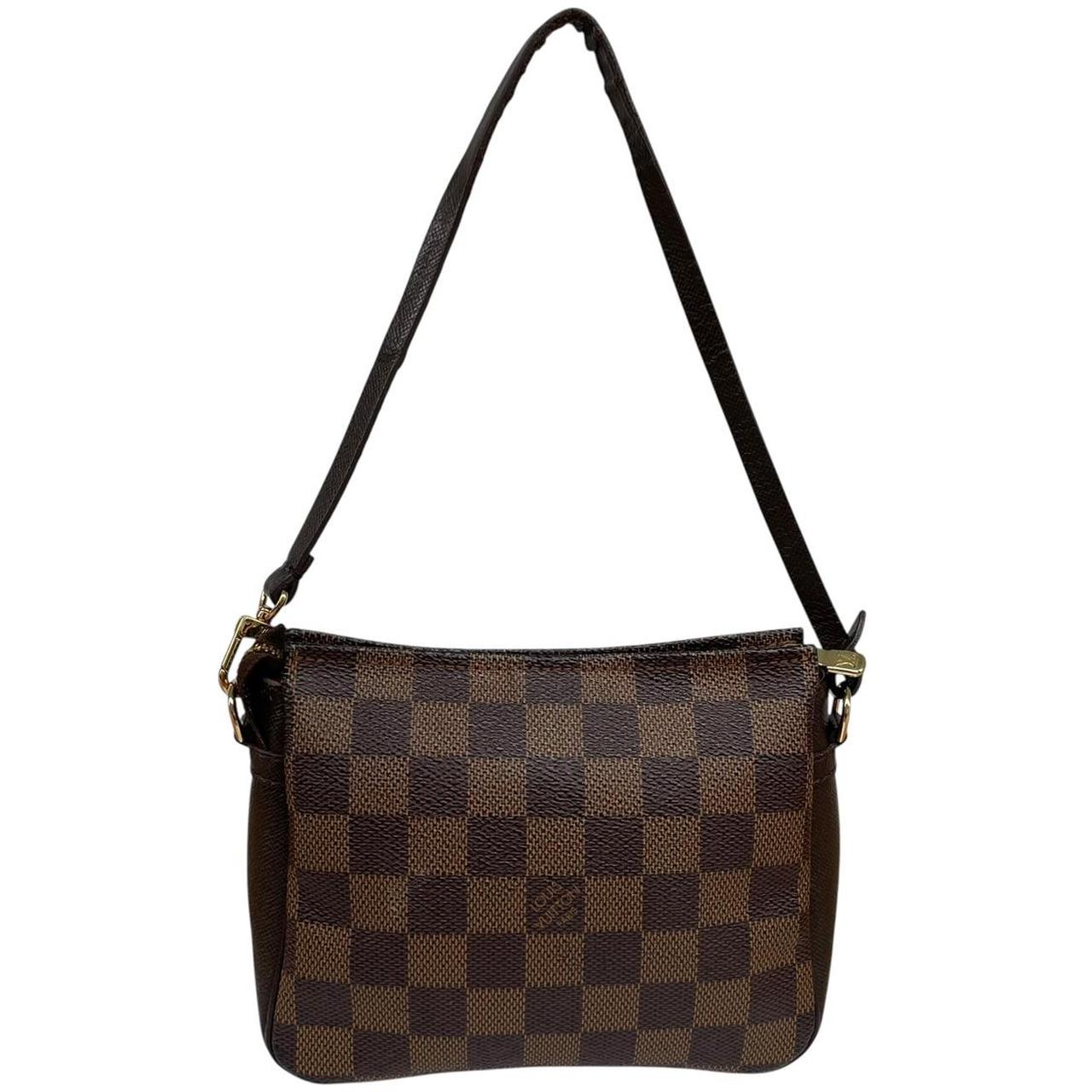 Vintage Louis Vuitton 2001 Brown and Tan Damier Ebene Trousse Pochette Bag