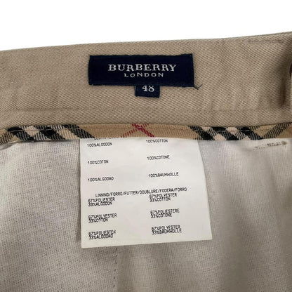 Vintage Burberry London Beige Straight Leg Fit Cotton Trousers