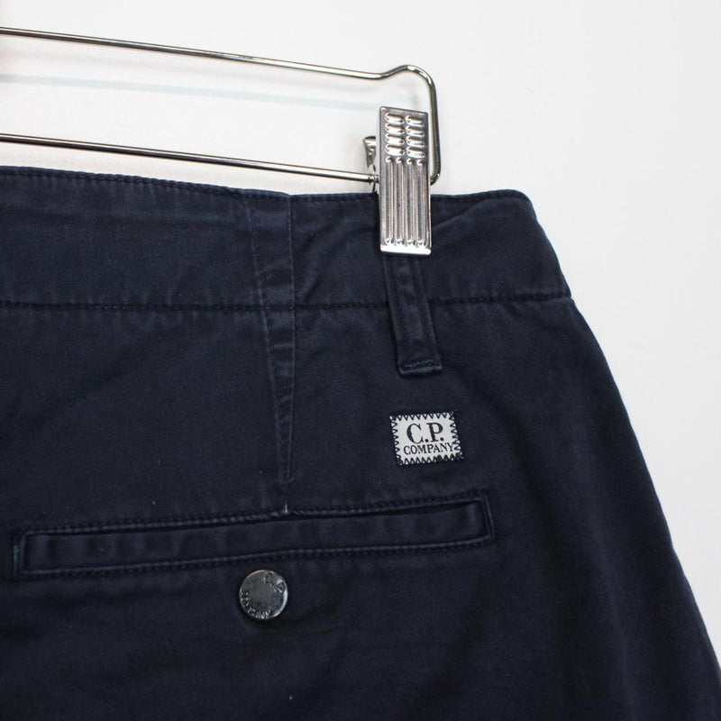 CP Company Navy Blue Cotton Lens Cargo Shorts