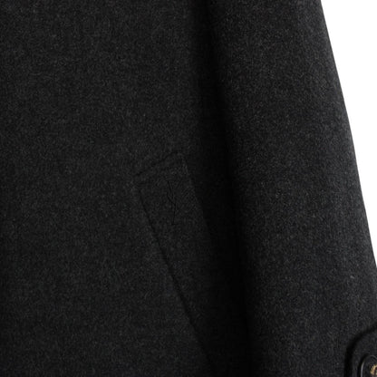Vintage 90s Yves Saint Laurent Dark Grey Wool Blend Peacoat