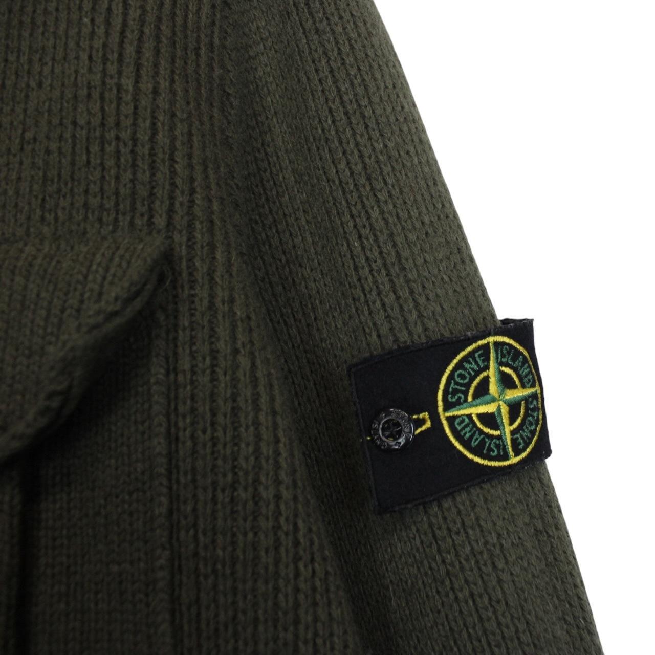 Stone Island AW 2009 Green Heavy Wool Knit Military Style Jumper
