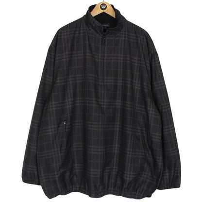 Vintage Burberry Golf Black 1/4 Zip Nova Check Smock Jacket