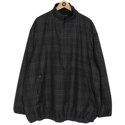 Vintage Burberry Golf Black 1/4 Zip Nova Check Smock Jacket