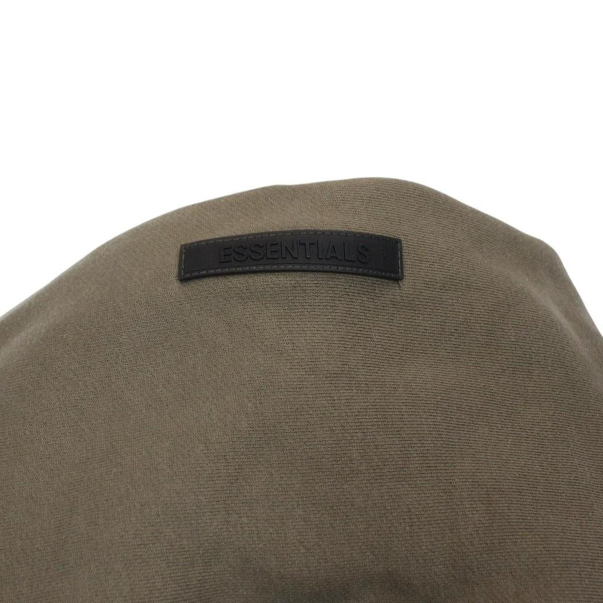 Essentials brown hoodie jumper with logo, oversized fit, soft cotton material.