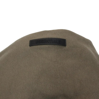 Essentials brown hoodie jumper with logo, oversized fit, soft cotton material.