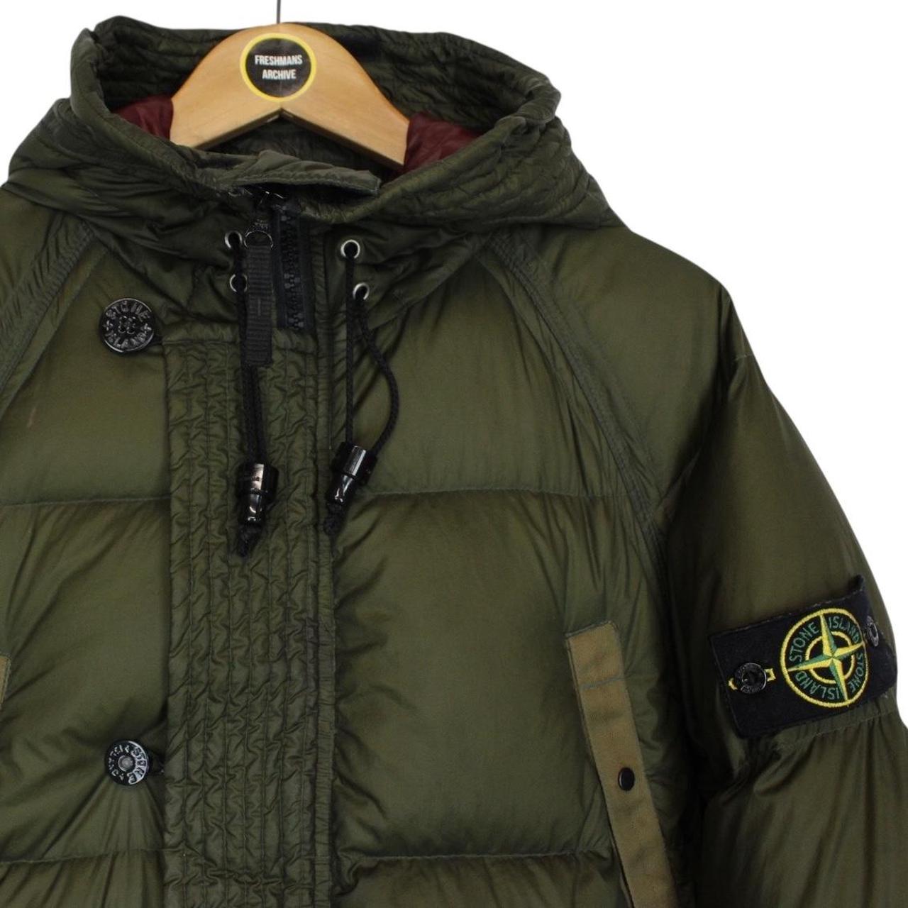 Vintage Stone Island Military Green Opaque Nylon Tela Goose Down Jacket