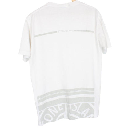 Stone Island AW 2022 White Short Sleeve Cotton Logo Print T-Shirt