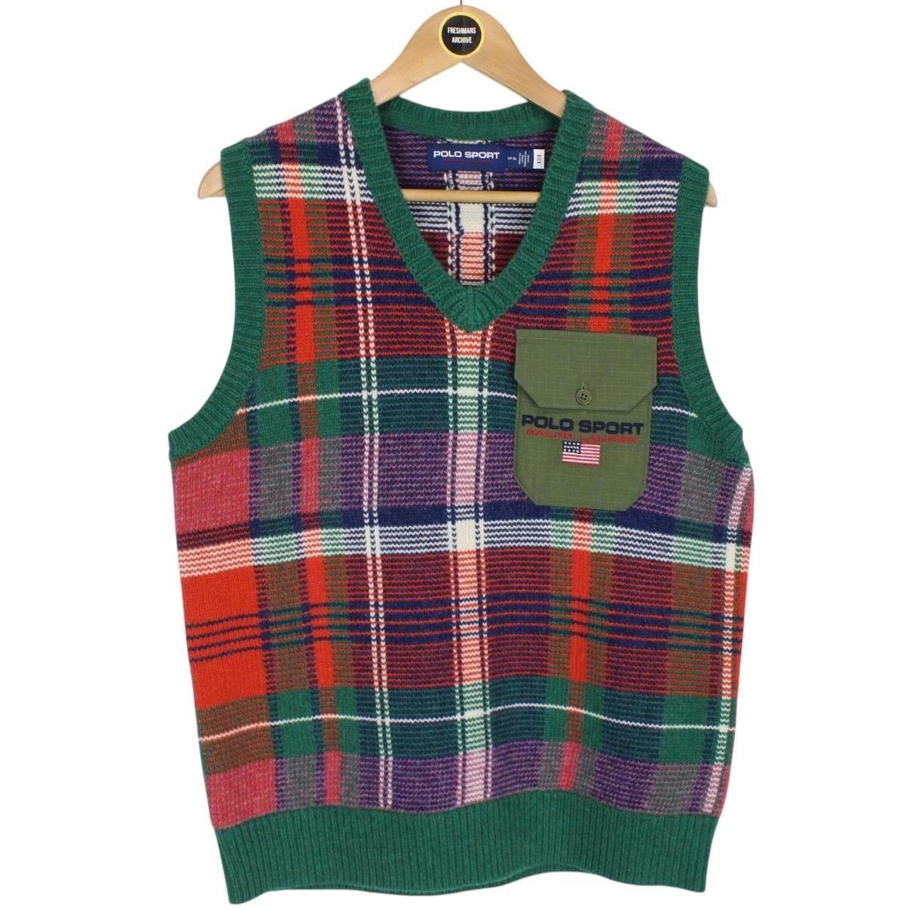 Polo Sport Ralph Lauren Multicoloured Plaid Wool Knit Sweater Vest
