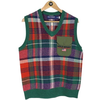 Polo Sport Ralph Lauren Multicoloured Plaid Wool Knit Sweater Vest