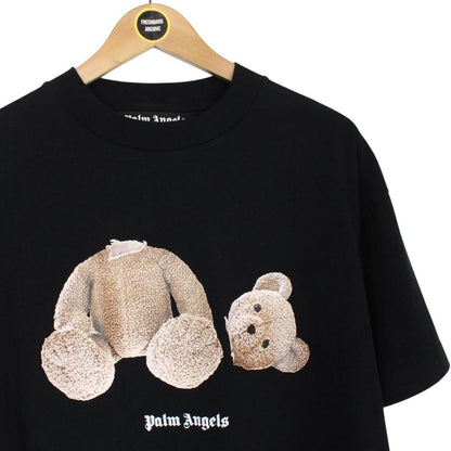 Palm Angels Kill Bear Print Black Short Sleeve Cotton T-Shirt