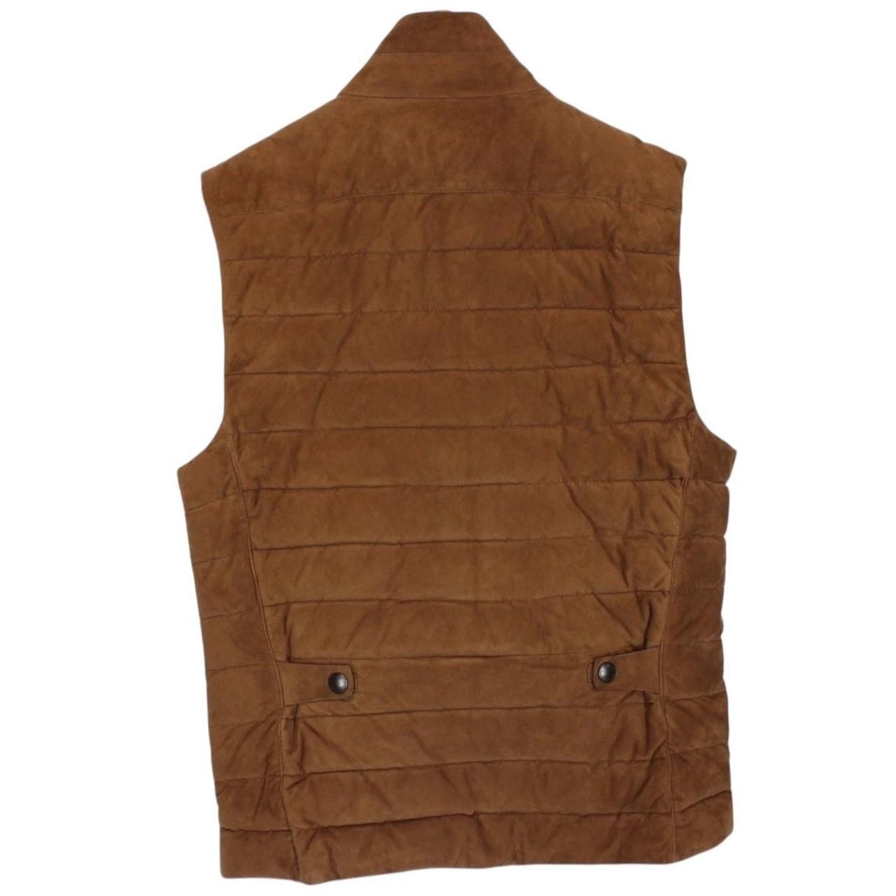 Polo Ralph Lauren Brown Goat Suede Leather Down Gilet / Bodywarmer