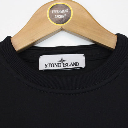 Stone Island SS 2023 Black and White Compass Logo Sweatshirt Jumper