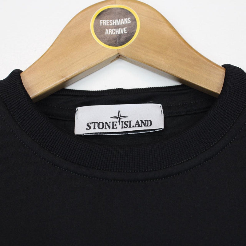 Stone Island SS 2023 Black and White Compass Logo Sweatshirt Jumper