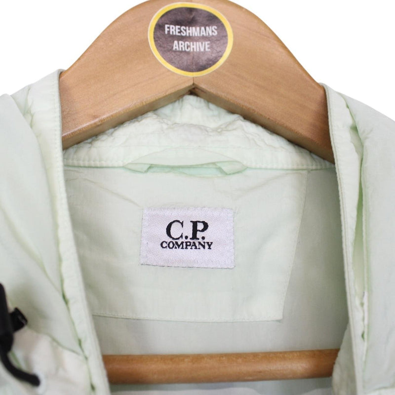 CP Company Pale Green Full Zip Chrome Nylon Garment Dyed Goggle Jacket