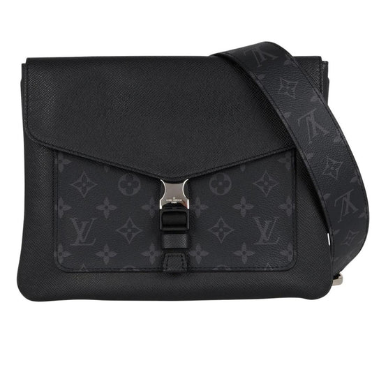 Louis Vuitton LV Monogram Black Leather/Canvas Taigarama Outdoor Messenger Bag