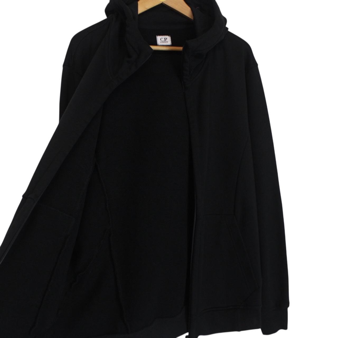 CP Company Black Cotton Full Zip Goggle Hoodie Jumper