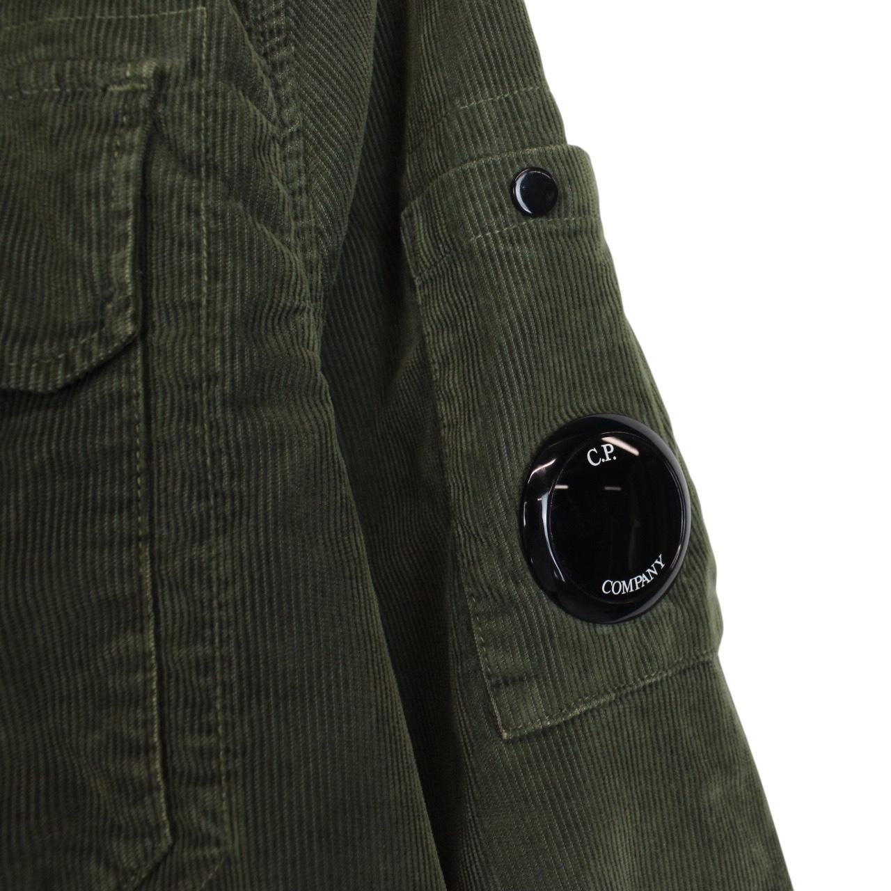CP Company Green Button Up Lens Corduroy Overshirt