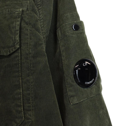 CP Company Green Button Up Lens Corduroy Overshirt