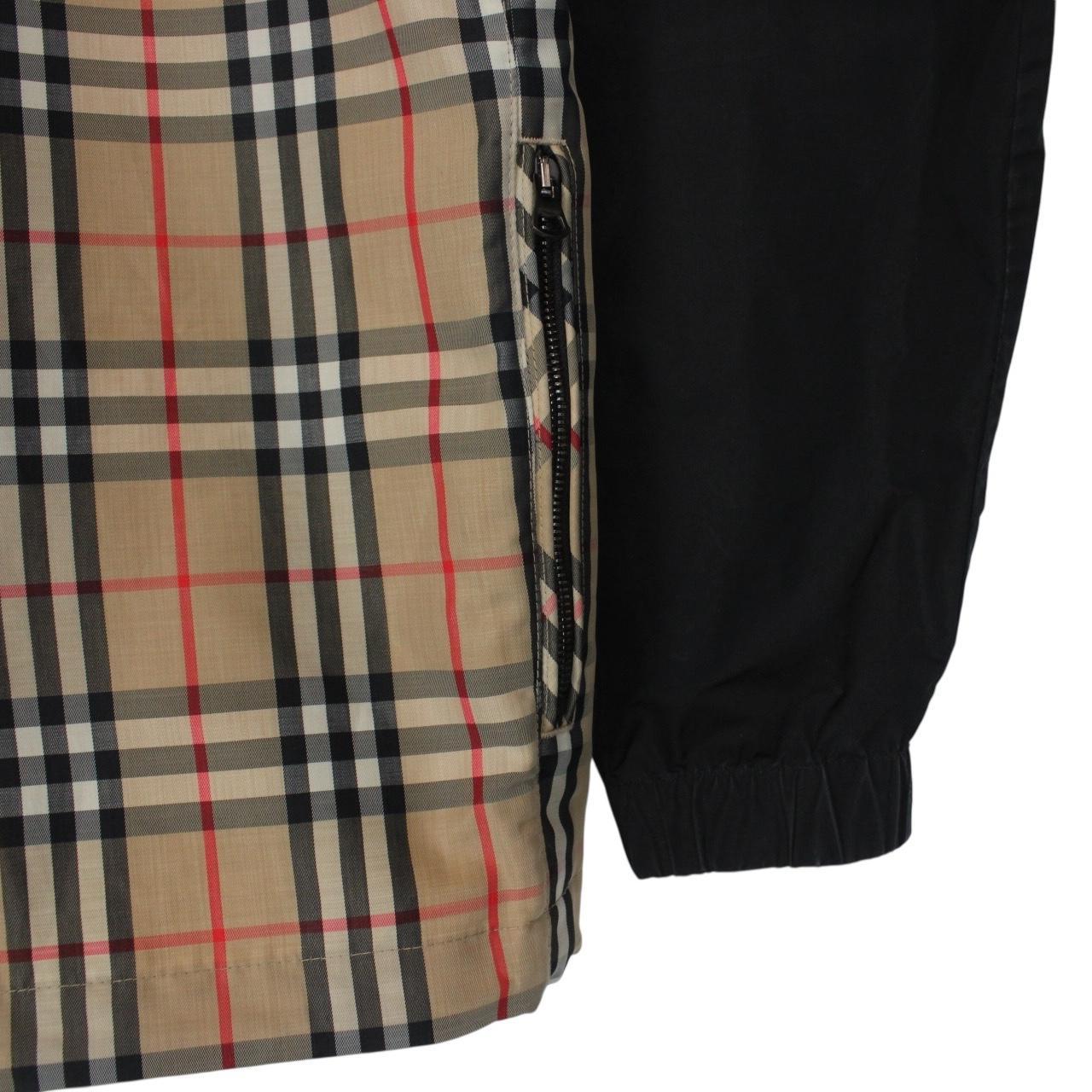 Burberry Compton Black and Tan Nova Check Full Zip Hooded Jacket