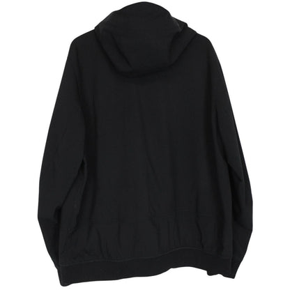 Stone Island black soft shell jacket with full zip and iconic compass logo.
