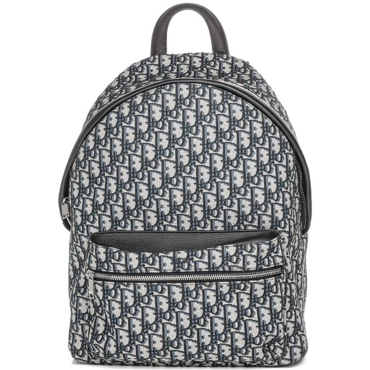 Dior beige and black oblique jacquard monogram rider backpack with logo pattern.