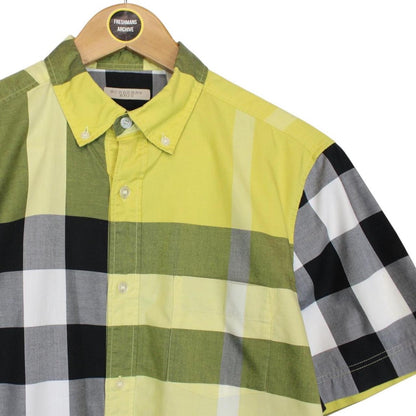 Burberry Brit Yellow Nova Check Short Sleeve Cotton Shirt