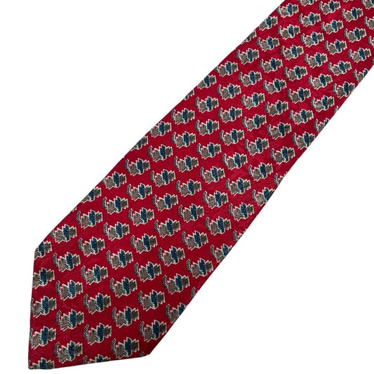 Vintage Christian Dior Red Polyester Tie