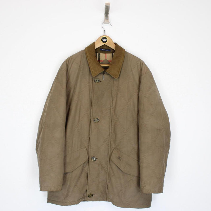 Vintage 90s Burberry Brown Nova Check Cotton Quilted Jacket