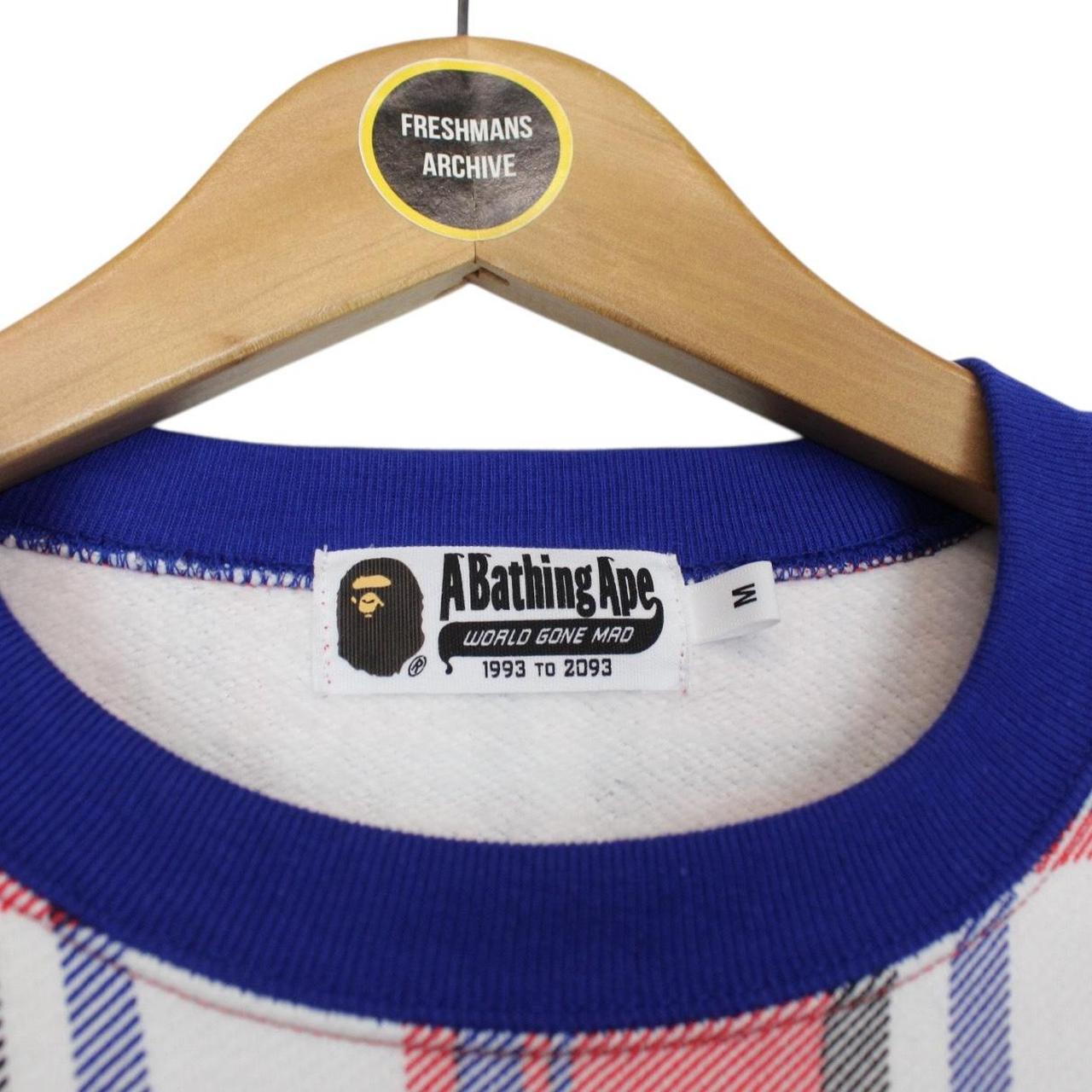 Bape London Store Multicoloured Check RLX Crew Neck Logo Print Sweatshirt Jumper