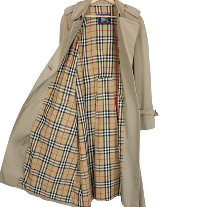 Vintage 90s Burberry Beige Double Breasted Belted Trench Coat
