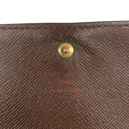 Vintage Louis Vuitton 2004 Brown Damier Ebene Porte Tresor Wallet