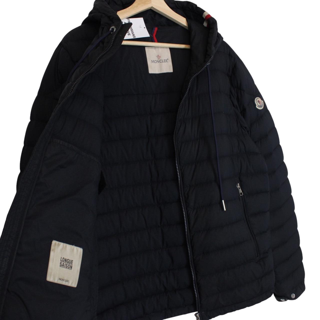 Moncler Eus Navy Blue Longue Saison Hooded Down Jacket