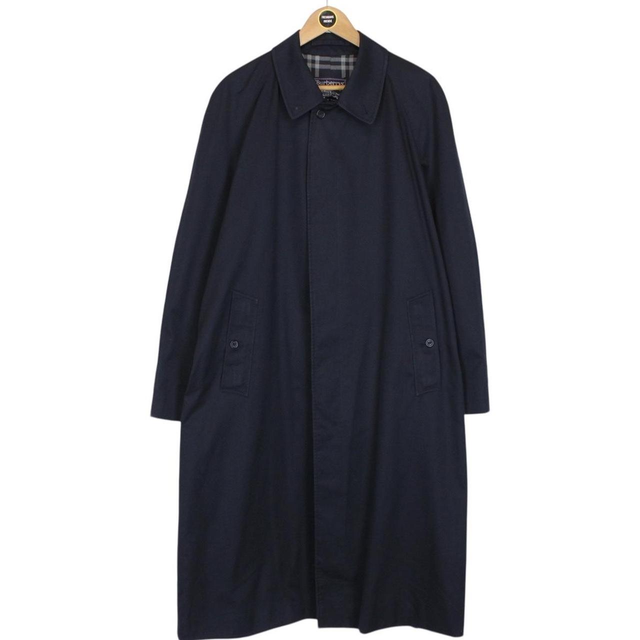 Vintage 90s Burberry Navy Blue Single Breasted Trench Coat