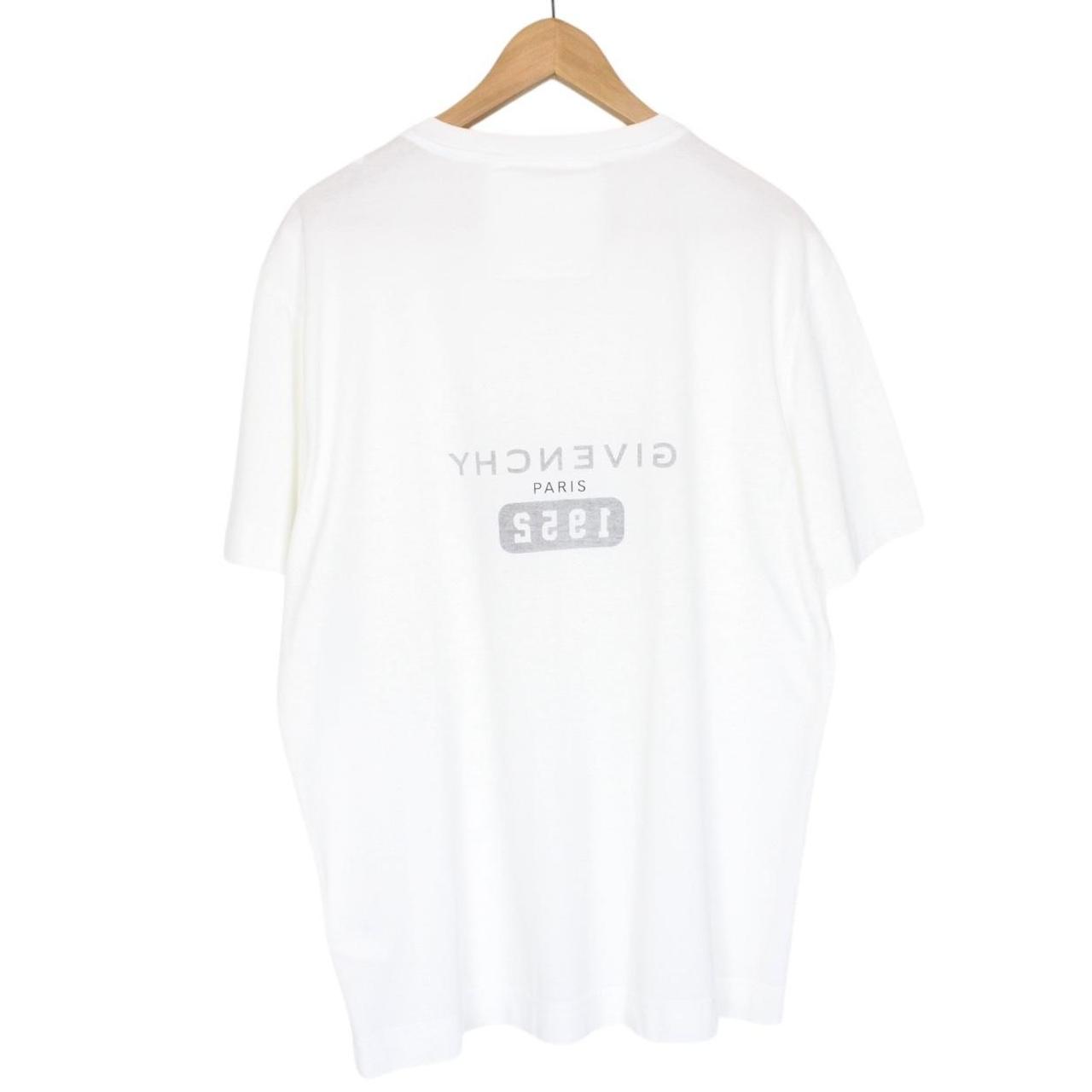 Givenchy Paris White and Black Logo Print Short Sleeve Cotton T-Shirt