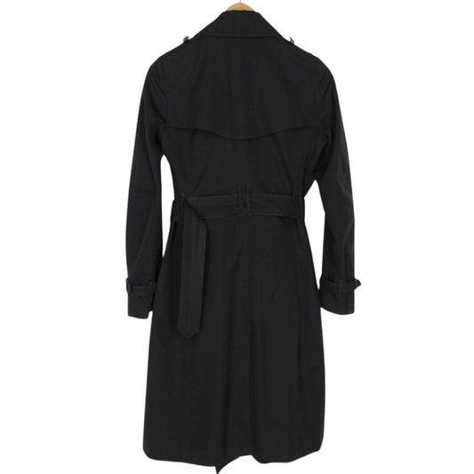 Burberry Black Nova Check Double Breasted Belted Trench Coat