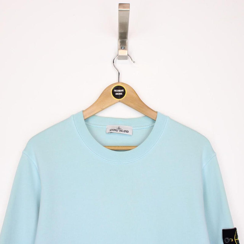 Stone Island SS 2022 Blue Cotton Sweatshirt Jumper